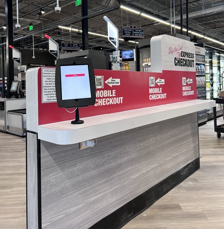 Custom millwork done for Big Y as a part of their express checkout lanes