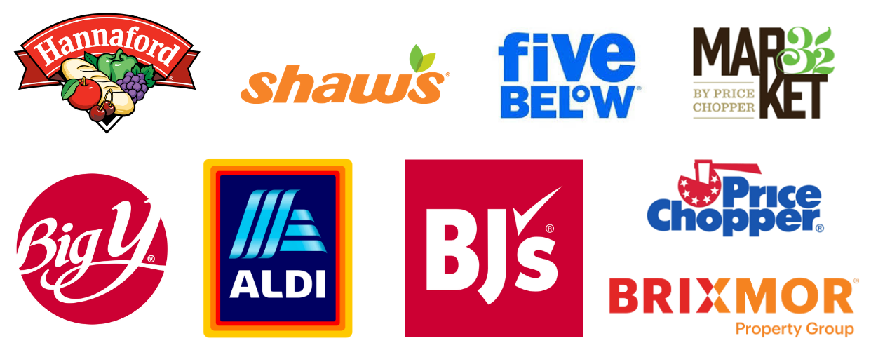 CapEx clients Hannaford, Shaw's, Five Below, Market 32, Price Chopper, Brixmor Property Group, BJ's Warehouse Club, Aldi, Big Y